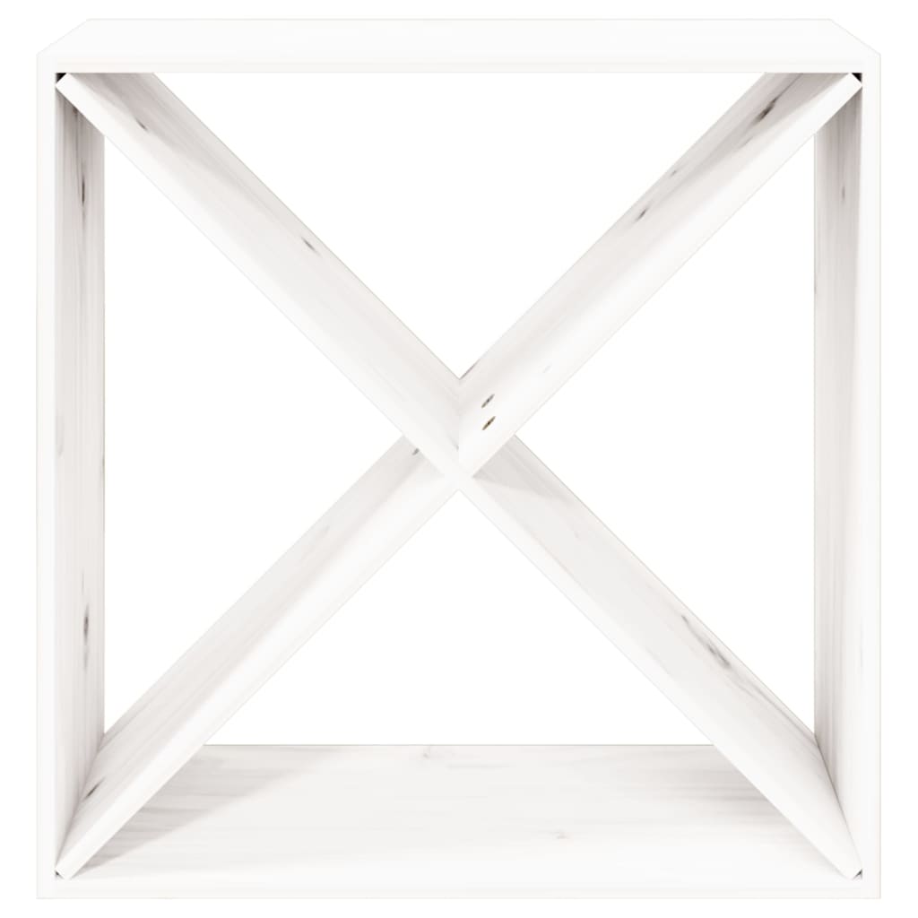 Portabottiglie Bianco 62x25x62 cm in Legno Massello di Pino - homemem39