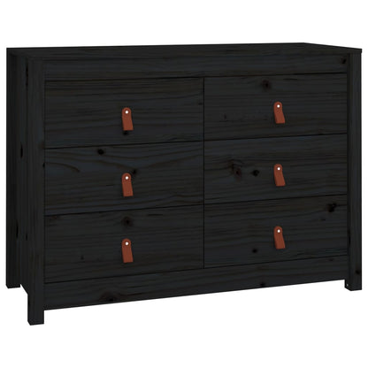 Armadietto Miele Nero 100x40x72 cm in Legno Massello di Pino - homemem39