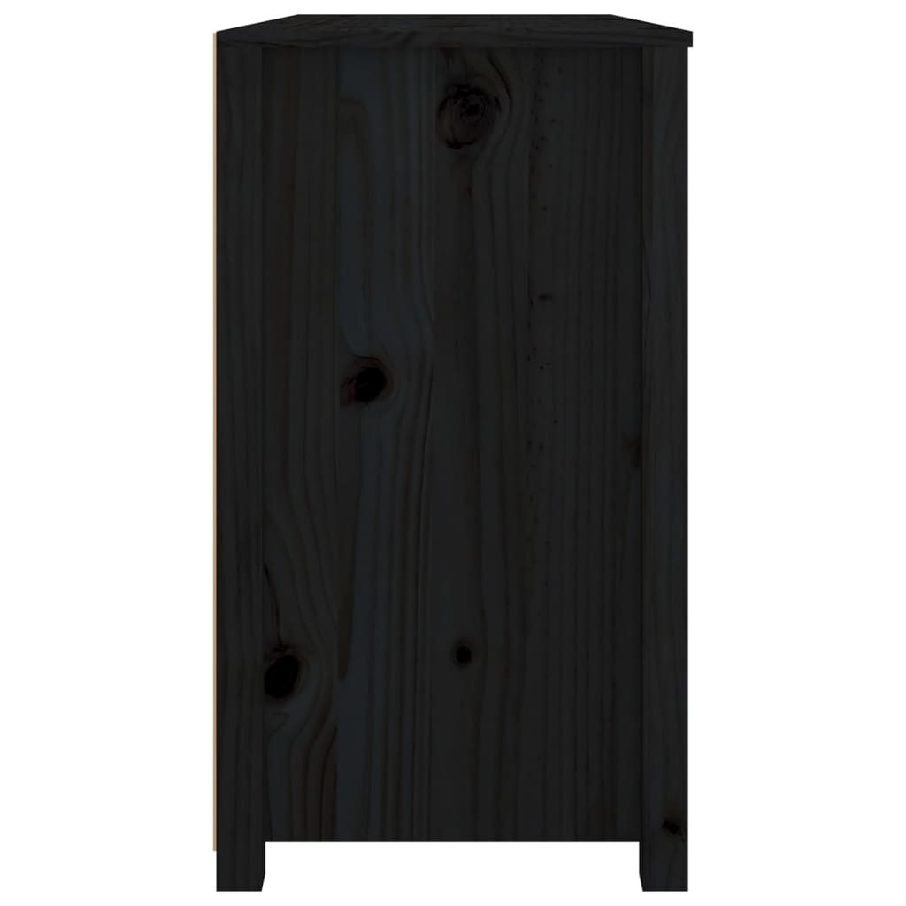 Armadietto Miele Nero 100x40x72 cm in Legno Massello di Pino - homemem39