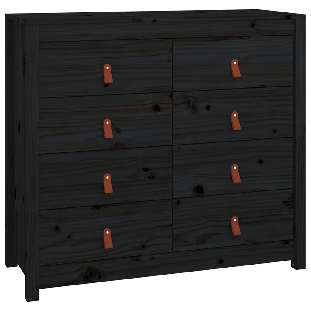 Armadietto Miele nero 100x40x90 cm in Legno Massello di Pino - homemem39