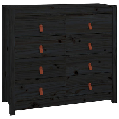 Armadietto Miele nero 100x40x90 cm in Legno Massello di Pino - homemem39