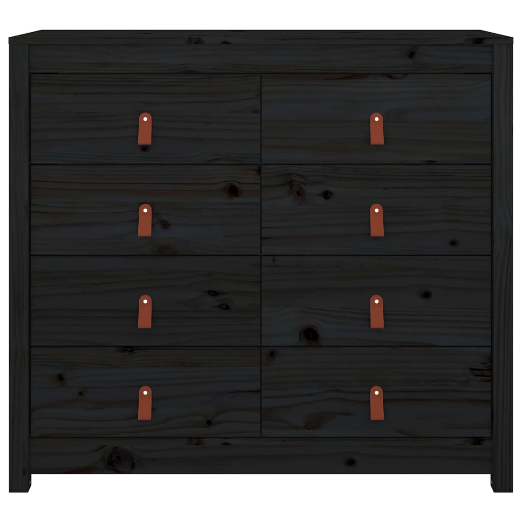 Armadietto Miele nero 100x40x90 cm in Legno Massello di Pino - homemem39