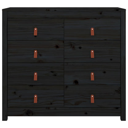 Armadietto Miele nero 100x40x90 cm in Legno Massello di Pino - homemem39