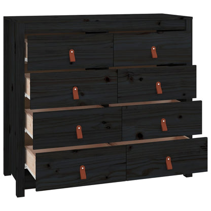 Armadietto Miele nero 100x40x90 cm in Legno Massello di Pino - homemem39