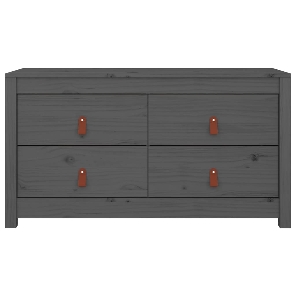 Armadietto Grigio 100x40x54 cm in Legno Massello di Pino - homemem39