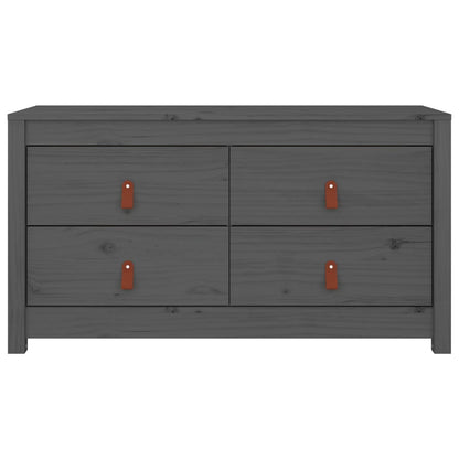 Armadietto Grigio 100x40x54 cm in Legno Massello di Pino - homemem39