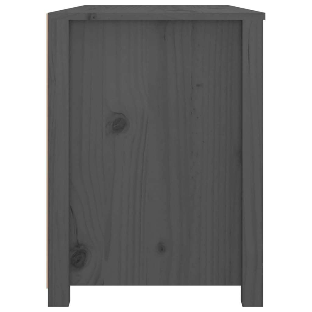 Armadietto Grigio 100x40x54 cm in Legno Massello di Pino - homemem39