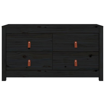 Armadietto Miele nero 100x40x54 cm in Legno Massello di Pino - homemem39