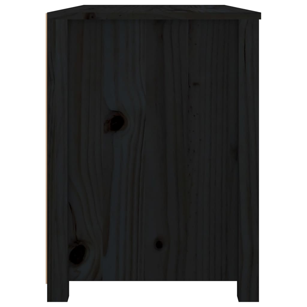 Armadietto Miele nero 100x40x54 cm in Legno Massello di Pino - homemem39