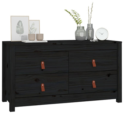 Armadietto Miele nero 100x40x54 cm in Legno Massello di Pino - homemem39