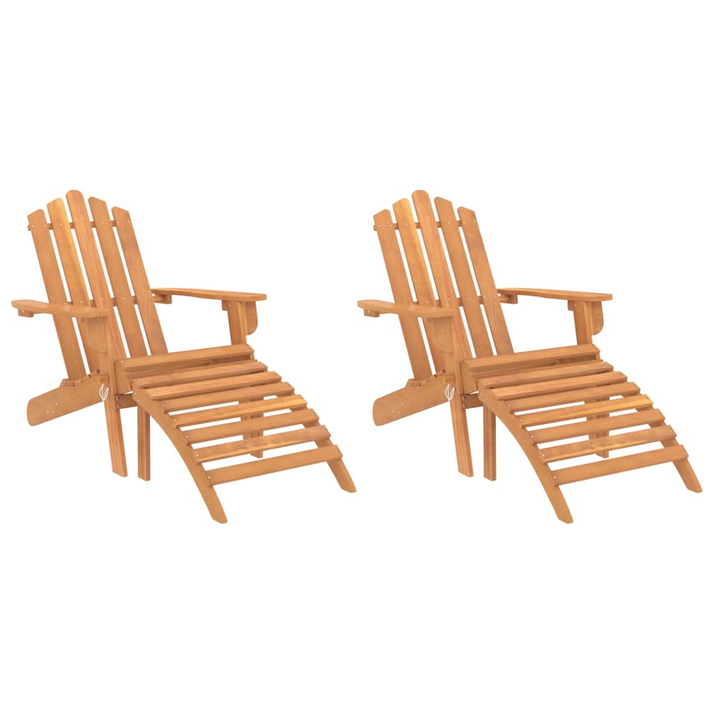 Sedie Giardino Adirondack Poggiapiedi 2pz Legno Massello Acacia - homemem39