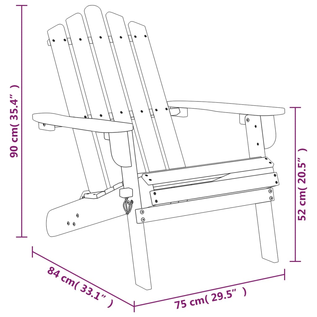 Sedie Giardino Adirondack Poggiapiedi 2pz Legno Massello Acacia - homemem39