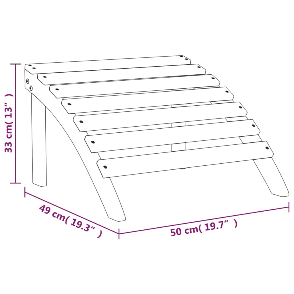 Sedie Giardino Adirondack Poggiapiedi 2pz Legno Massello Acacia - homemem39