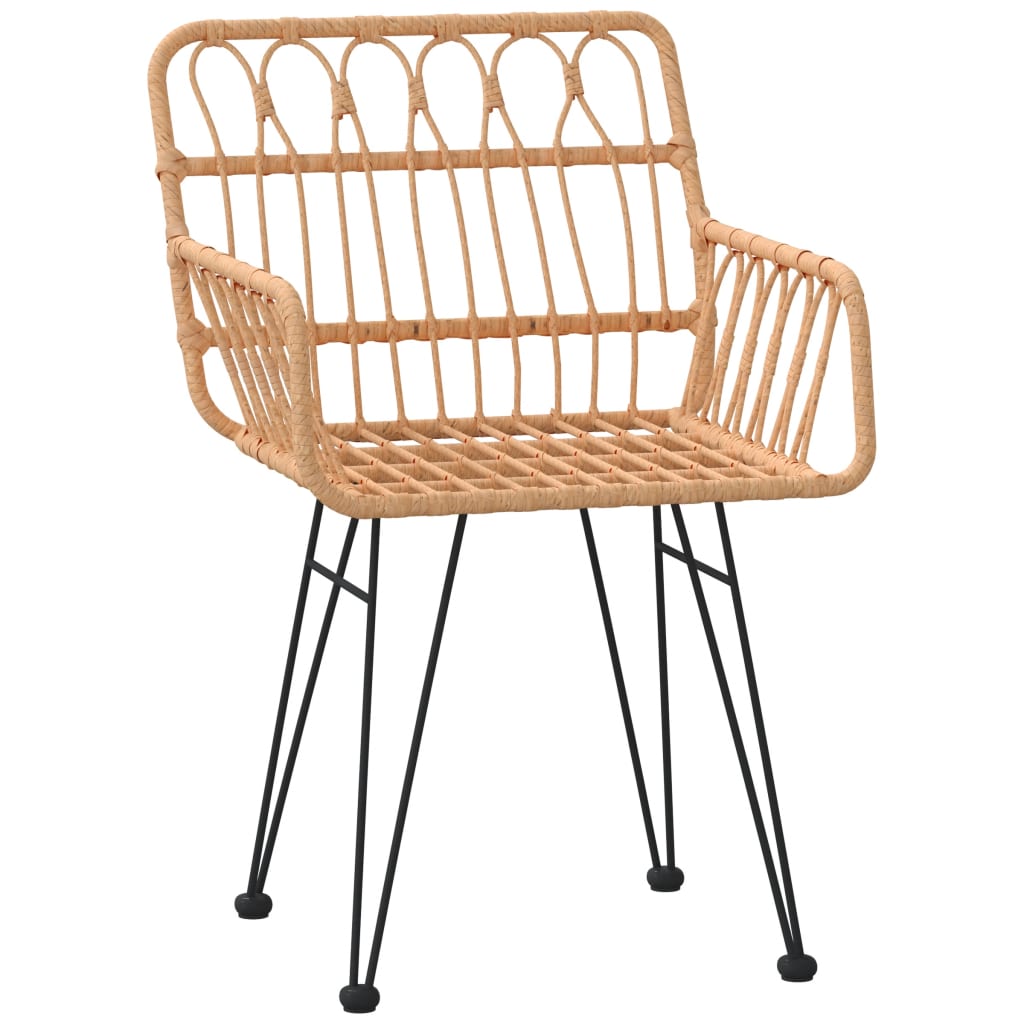 Sedie da Giardino 2pz con Braccioli 56x64x80 cm Rattan PE - homemem39