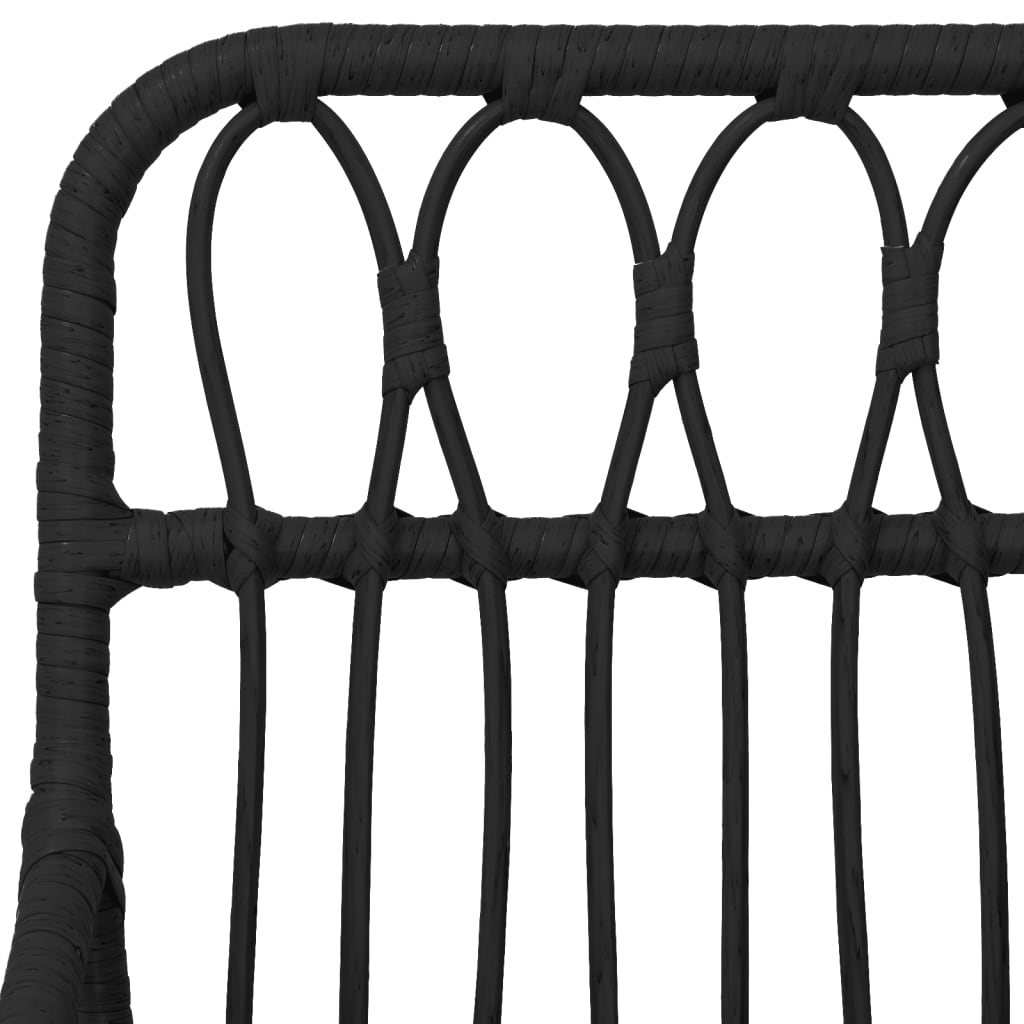 Sedie da Giardino 2pz con Braccioli Nero 56x64x80 cm Rattan PE - homemem39