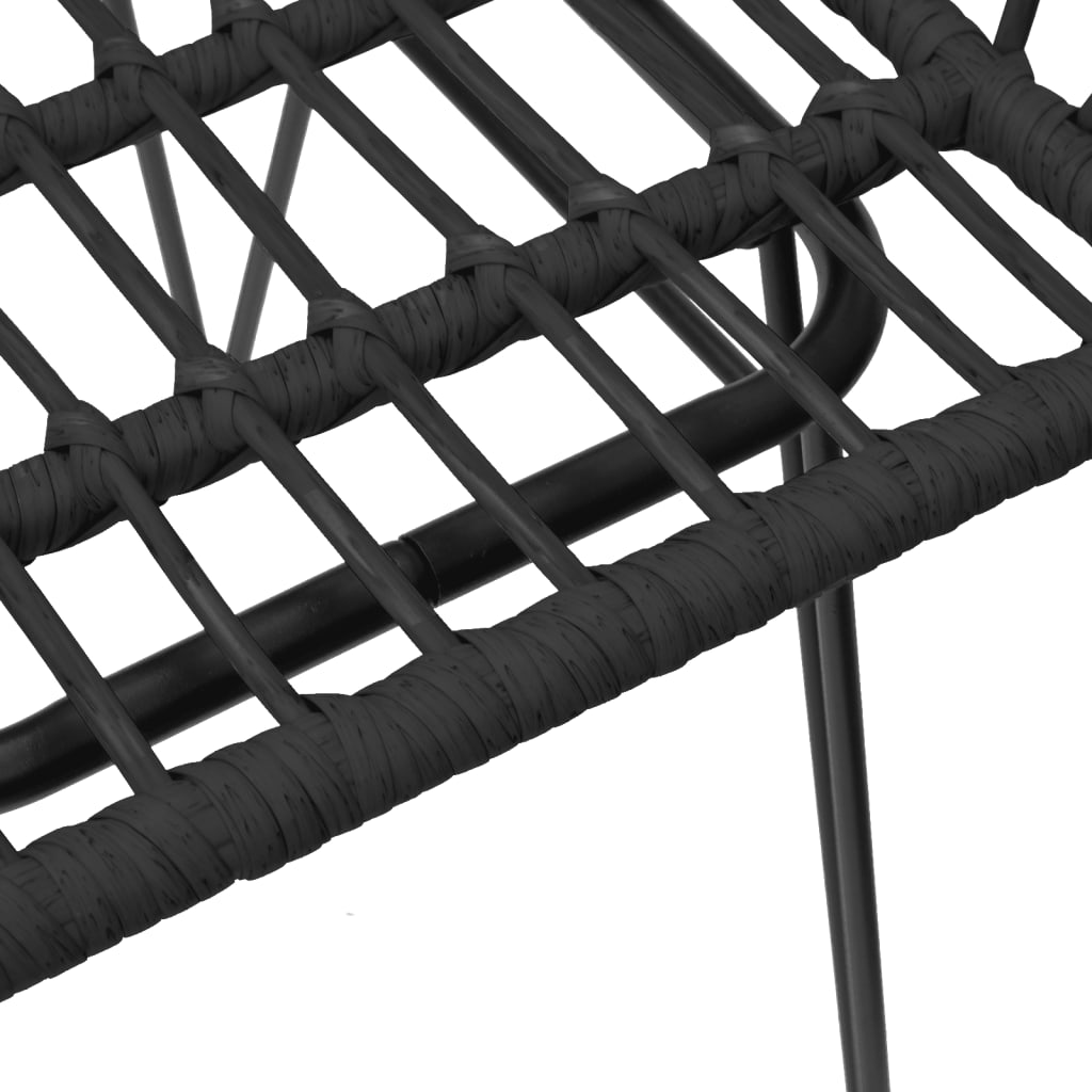 Sedie da Giardino 2pz con Braccioli Nero 56x64x80 cm Rattan PE - homemem39