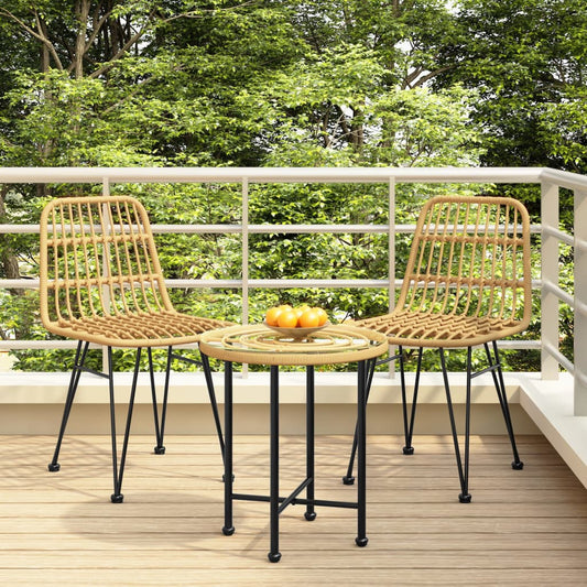 Sedie da Giardino 2pz 48x62x84 cm Rattan PE - homemem39