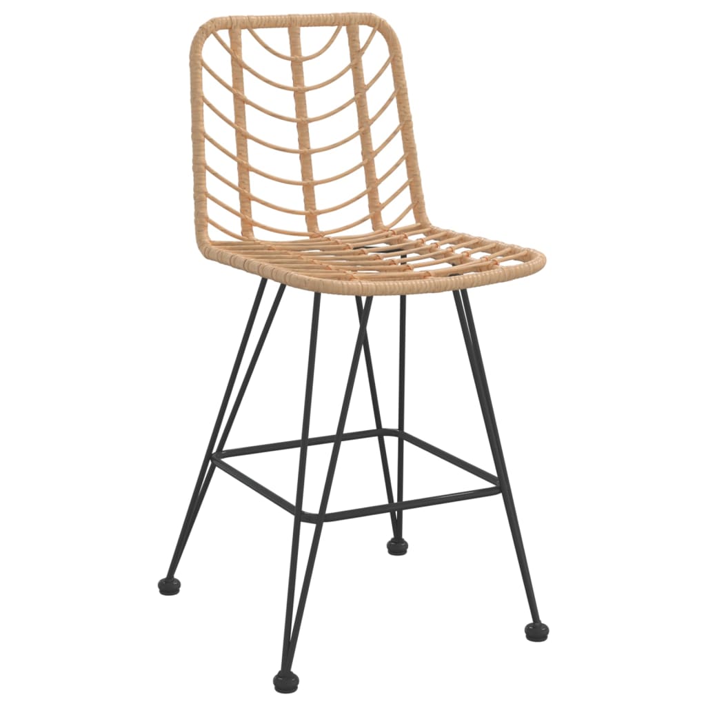 Sgabelli da Bar 2 pz 45x56x103,5 cm Rattan PE e Acciaio - homemem39