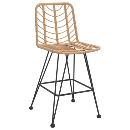 Sgabelli da Bar 2 pz 45x56x103,5 cm Rattan PE e Acciaio - homemem39