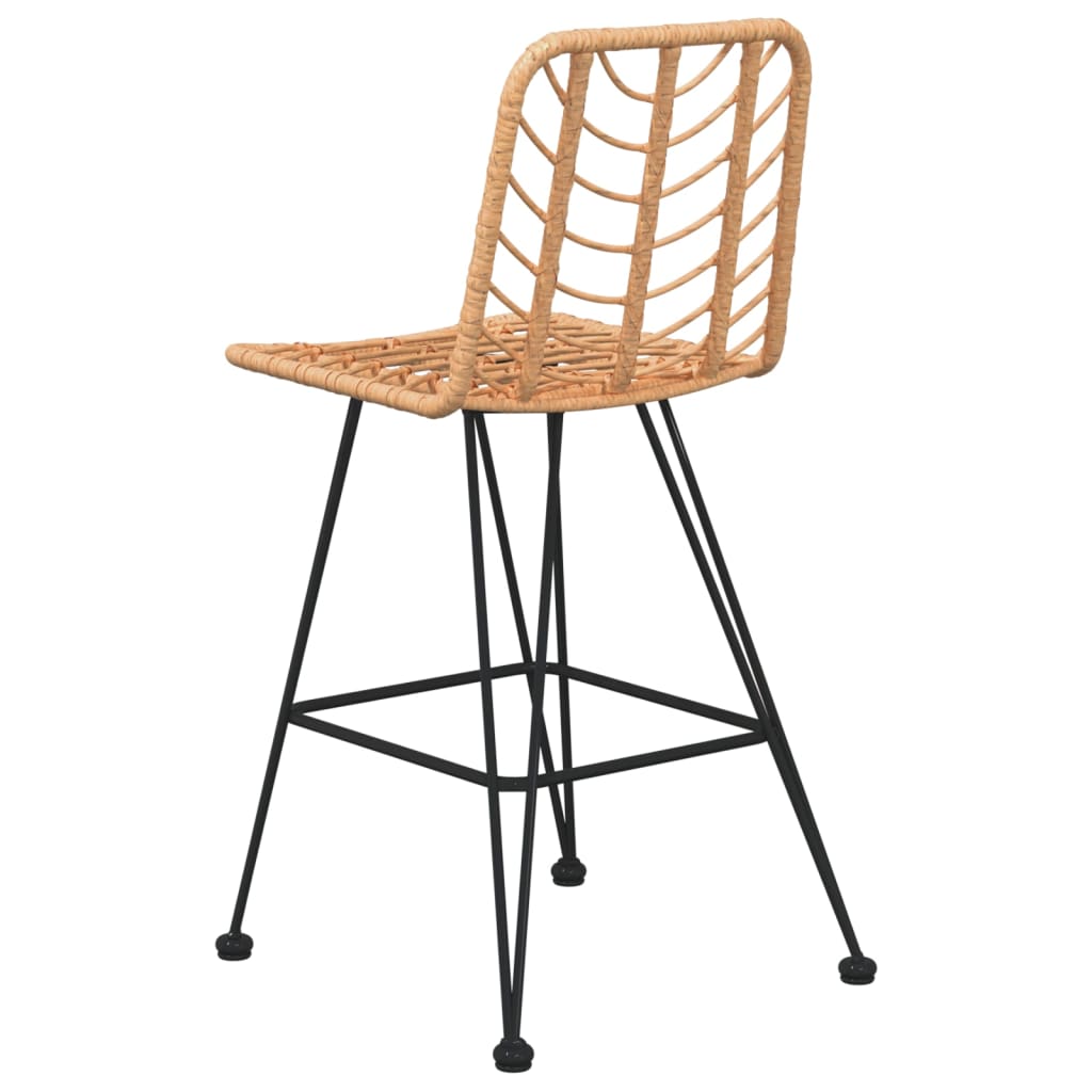 Sgabelli da Bar 2 pz 45x56x103,5 cm Rattan PE e Acciaio - homemem39