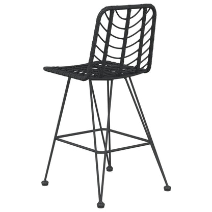 Sgabelli da Bar 2 pz Neri 45x56x103,5 cm Rattan PE e Acciaio - homemem39