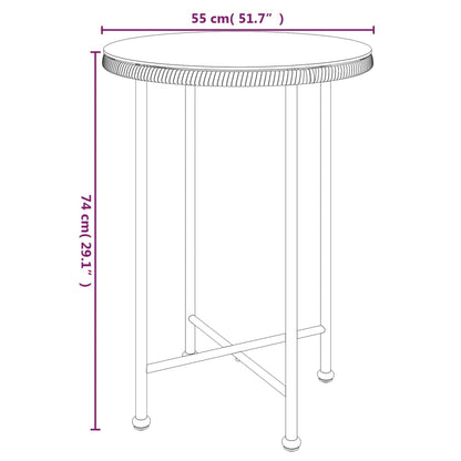 Tavolo da Pranzo Ø55 cm Vetro Temperato e Acciaio - homemem39