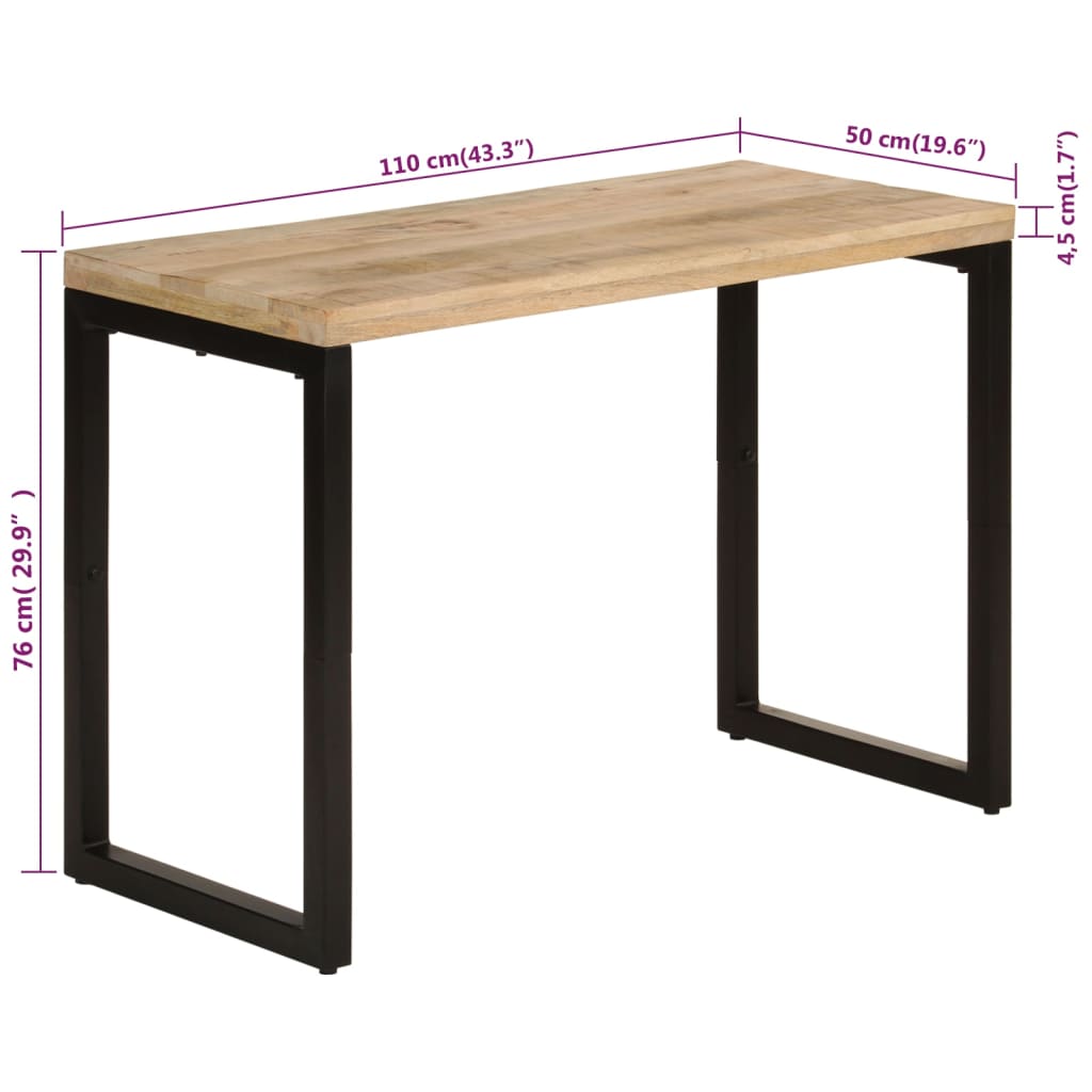 Tavolo da Pranzo 110x50x76 cm in Legno Massello di Mango - homemem39