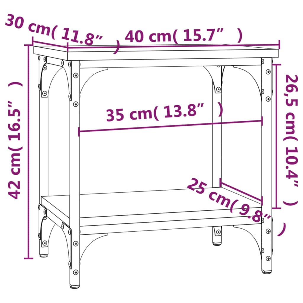 Tavolino Nero 40x30x42 cm in Legno Multistrato - homemem39