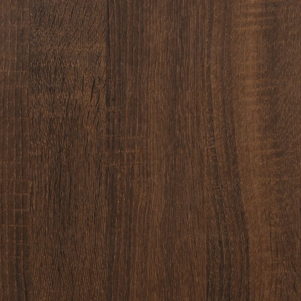 Tavolino Rovere Marrone 80x50x40cm in Legno Multistrato e Ferro - homemem39