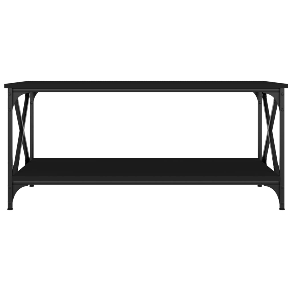 Tavolino da Salotto Nero 100x50x45 cm Legno Multistrato e Ferro - homemem39