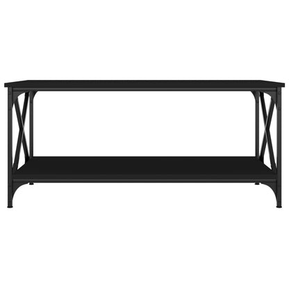 Tavolino da Salotto Nero 100x50x45 cm Legno Multistrato e Ferro - homemem39