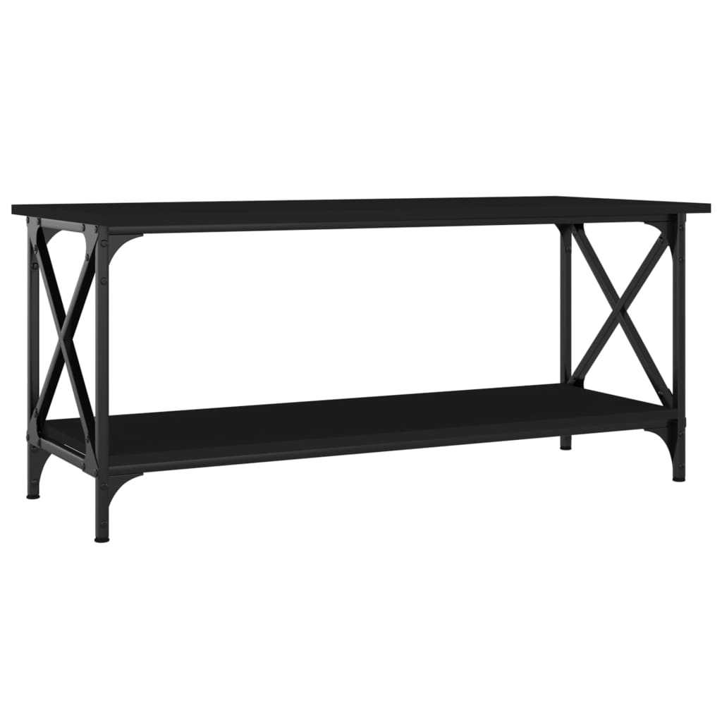 Tavolino da Salotto Nero 100x45x45 cm Legno Multistrato e Ferro - homemem39