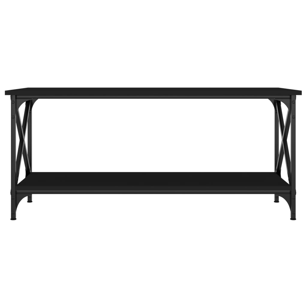 Tavolino da Salotto Nero 100x45x45 cm Legno Multistrato e Ferro - homemem39