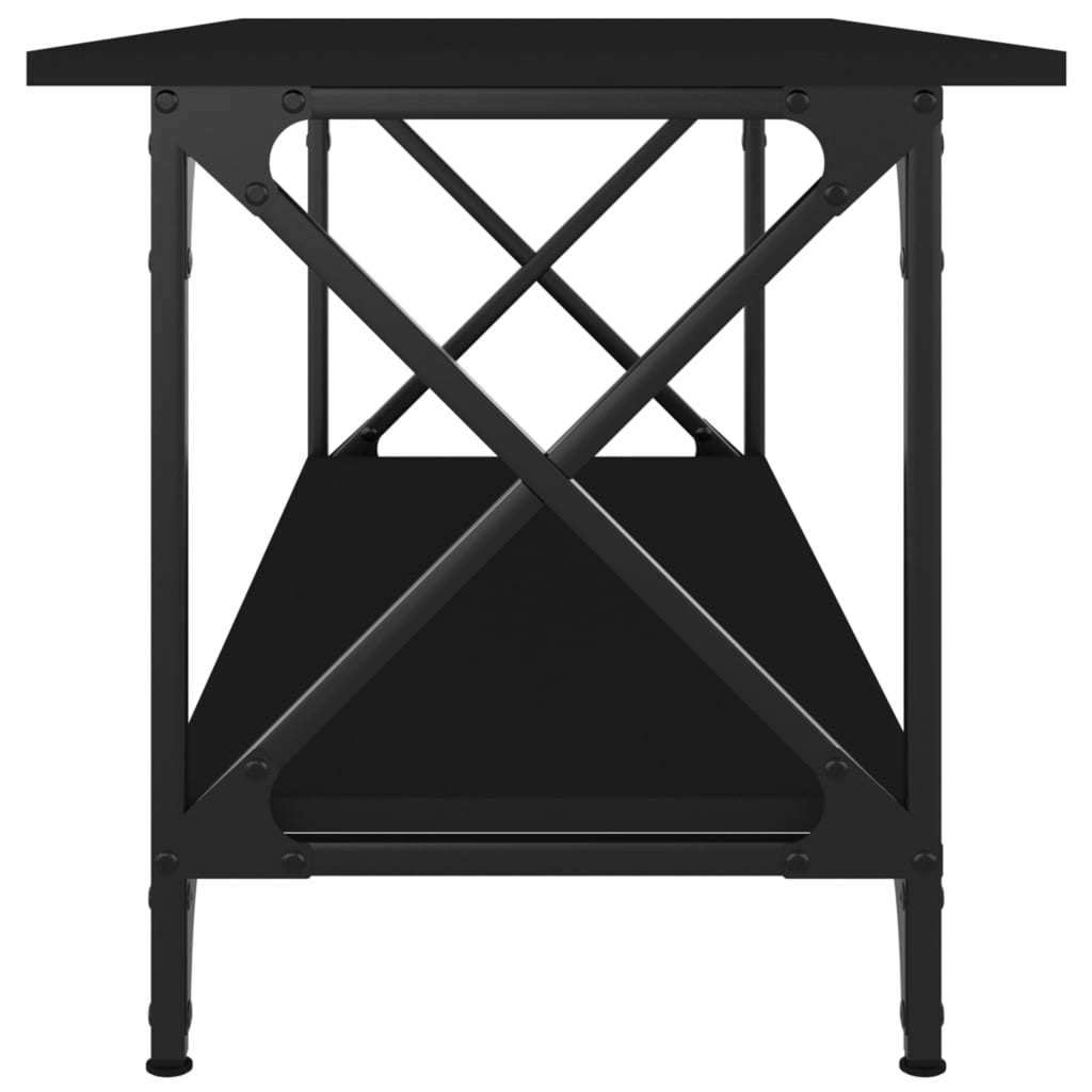 Tavolino da Salotto Nero 100x45x45 cm Legno Multistrato e Ferro - homemem39