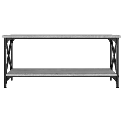 Tavolino Grigio Sonoma 100x45x45cm in Legno Multistrato e Ferro - homemem39