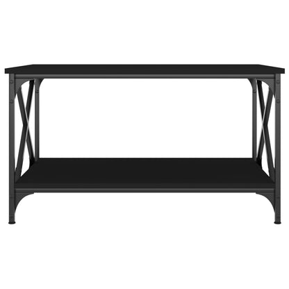 Tavolino da Salotto Nero 80x50x45 cm Legno Multistrato e Ferro - homemem39