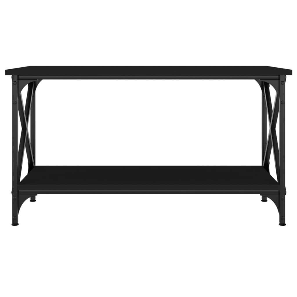 Tavolino da Salotto Nero 80x45x45 cm Legno Multistrato e Ferro - homemem39