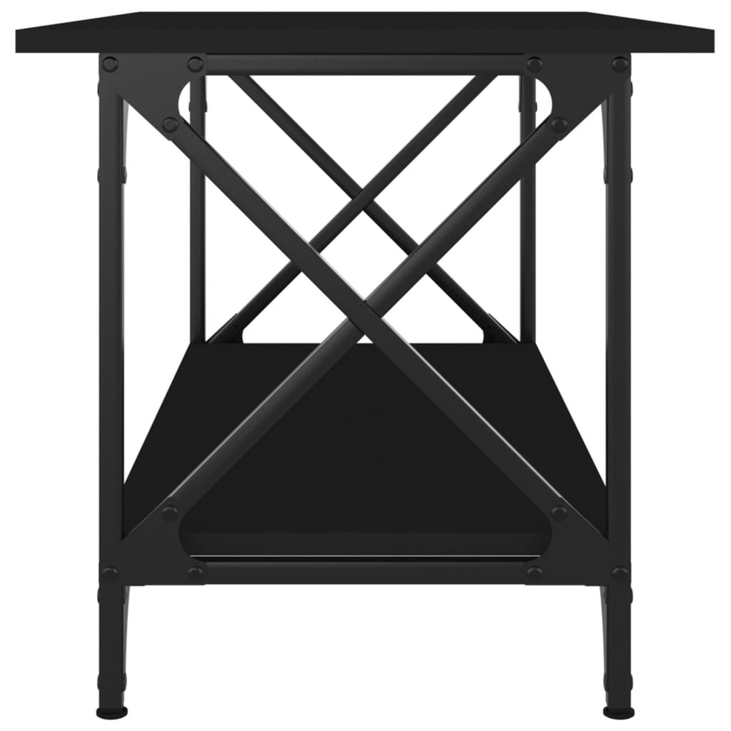 Tavolino da Salotto Nero 80x45x45 cm Legno Multistrato e Ferro - homemem39