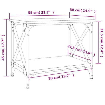 Tavolino da Salotto Rovere Fumo 55x38x45 cm Legno Multistrato - homemem39