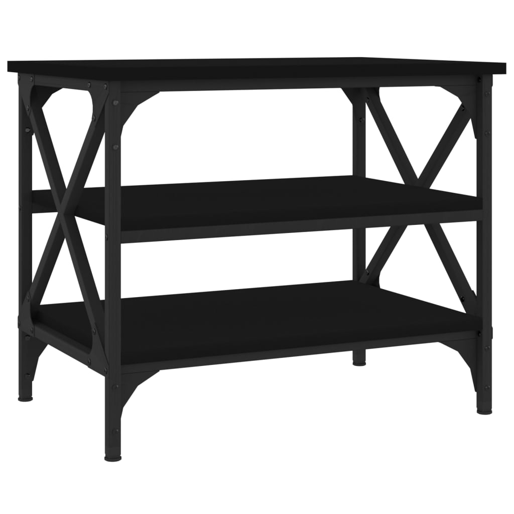 Tavolino Nero 55x38x45 cm in Legno Multistrato - homemem39