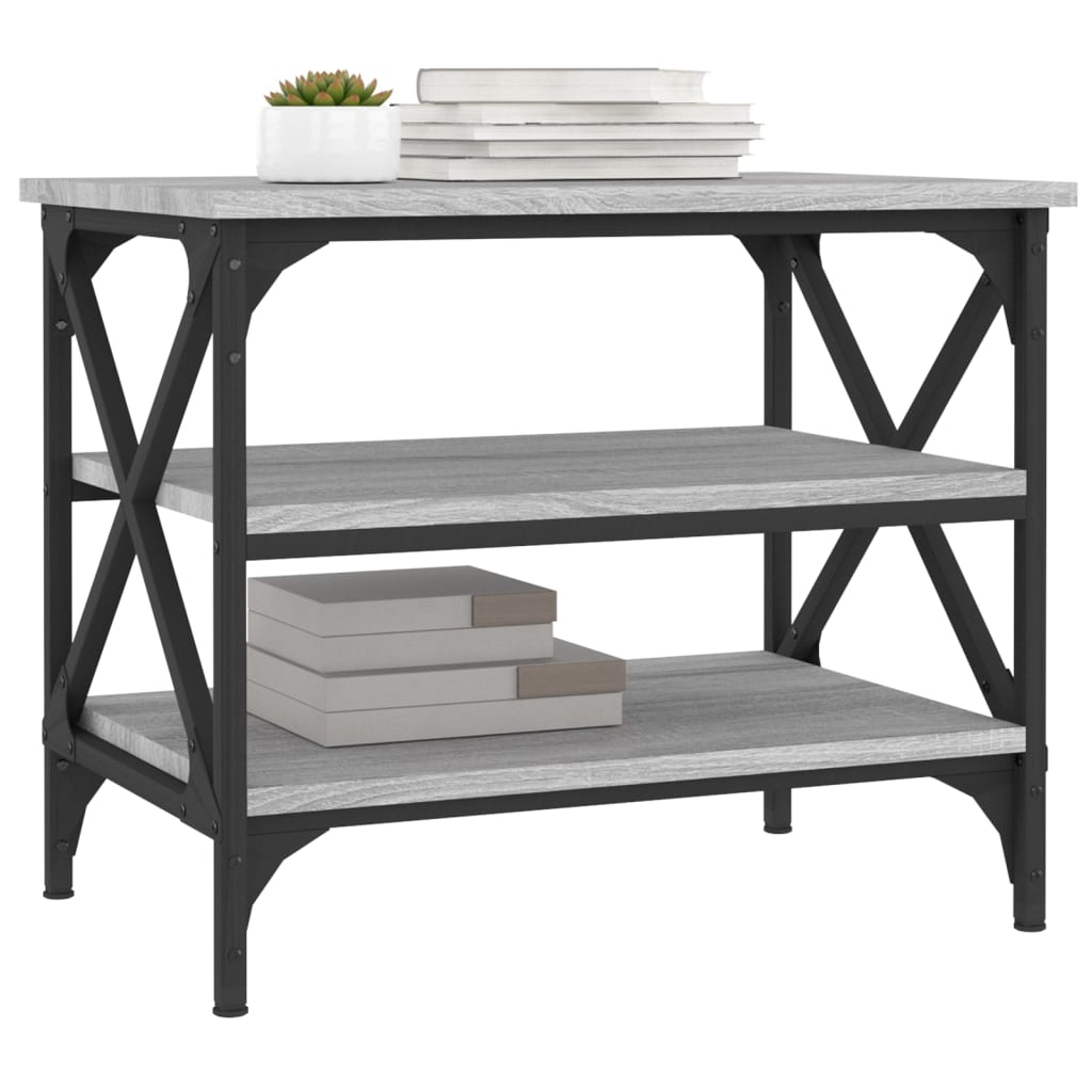 Tavolino Grigio Sonoma 55x38x45 cm in Legno Multistrato - homemem39