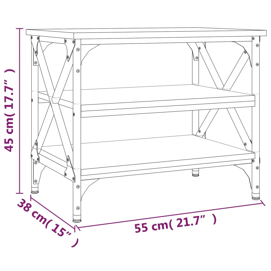 Tavolino Grigio Sonoma 55x38x45 cm in Legno Multistrato - homemem39