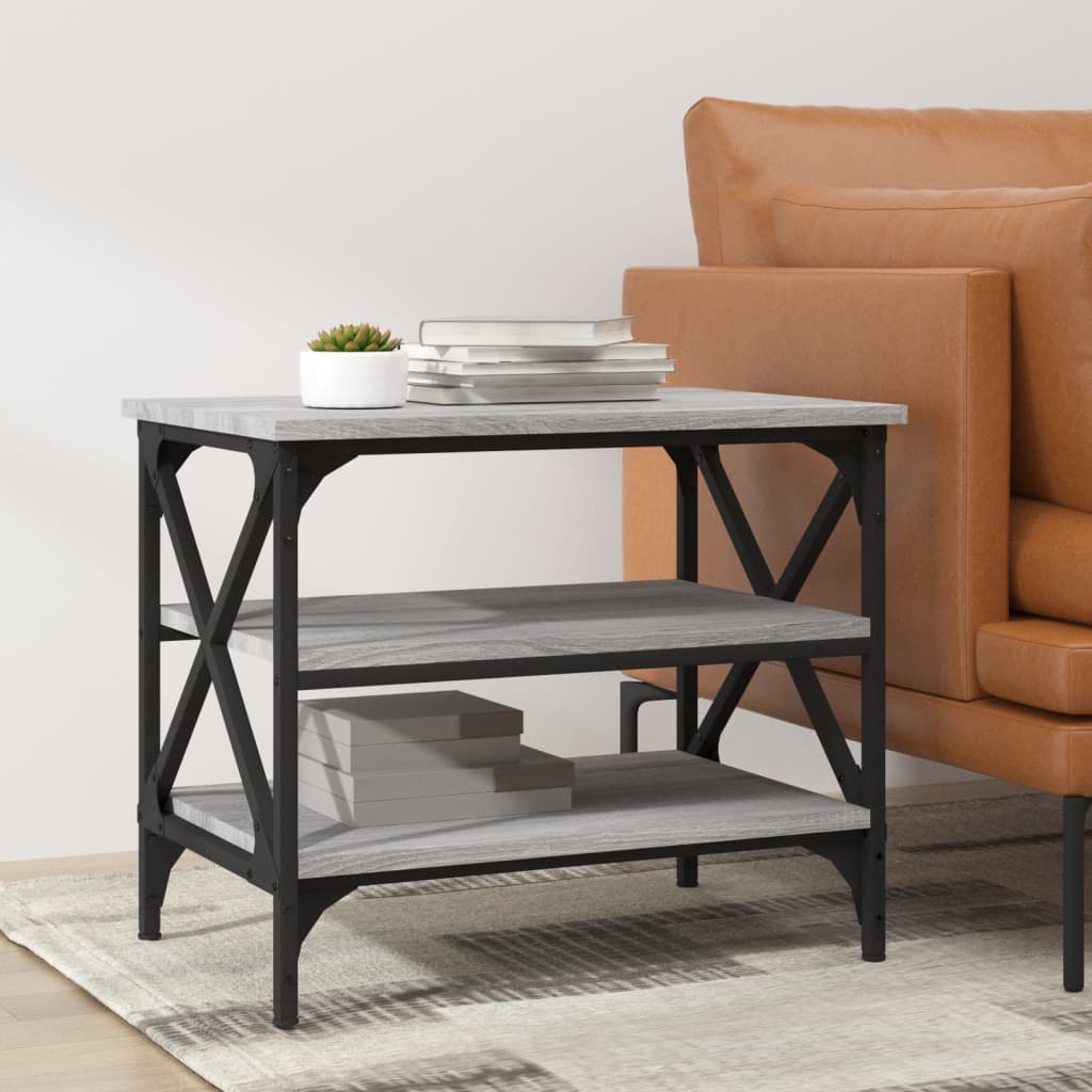 Tavolino Grigio Sonoma 55x38x45 cm in Legno Multistrato - homemem39