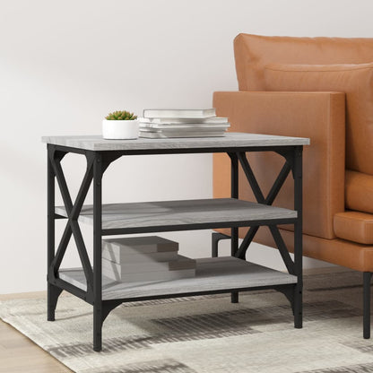 Tavolino Grigio Sonoma 55x38x45 cm in Legno Multistrato - homemem39