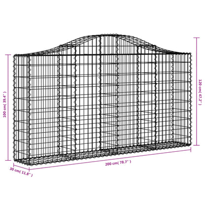 Cesti Gabbioni ad Arco 18 pz 200x30x100/120 cm Ferro Zincato - homemem39