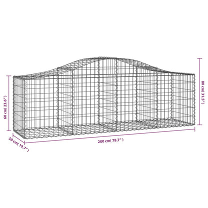 Cesti Gabbioni ad Arco 2 pz 200x50x60/80 cm Ferro Zincato - homemem39