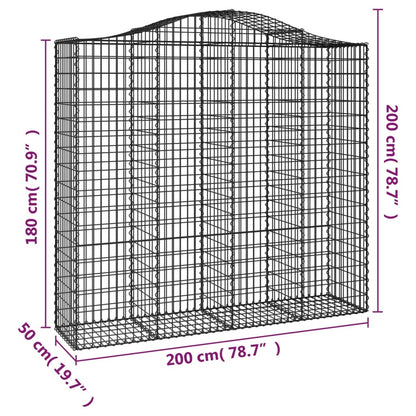 Cesti Gabbioni ad Arco 4 pz 200x50x180/200 cm Ferro Zincato - homemem39