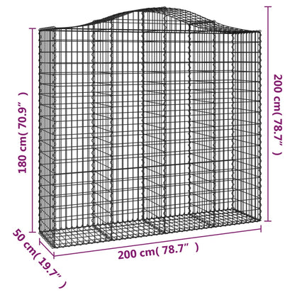 Cesti Gabbioni ad Arco 7 pz 200x50x180/200 cm Ferro Zincato - homemem39