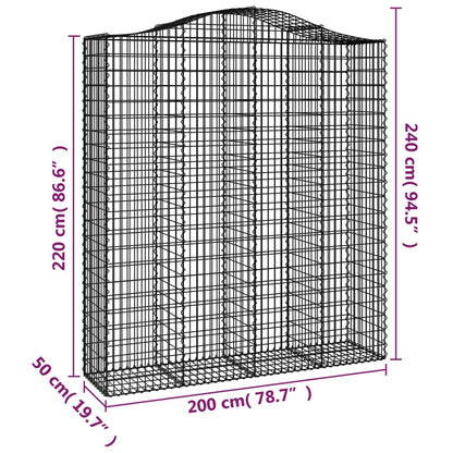 Cesti Gabbioni ad Arco 2 pz 200x50x220/240 cm Ferro Zincato - homemem39