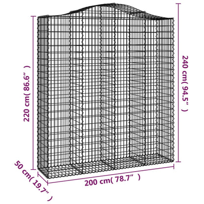 Cesti Gabbioni ad Arco 3 pz 200x50x220/240 cm Ferro Zincato - homemem39